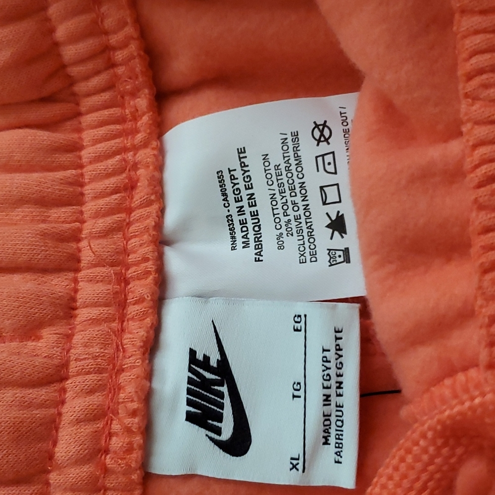 Orange XL Nike 80% cotton shorts